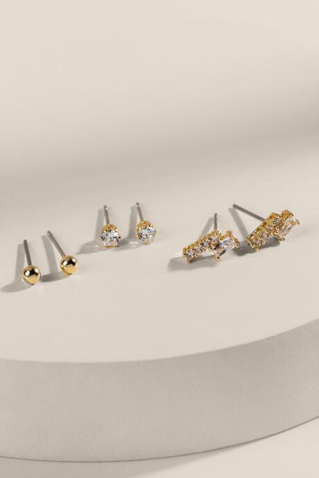 Francesca's Isabelle Cz Stud Earring Set - Crystal