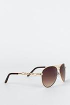 Francesca's Paige Aviator Sunglasses - Brown