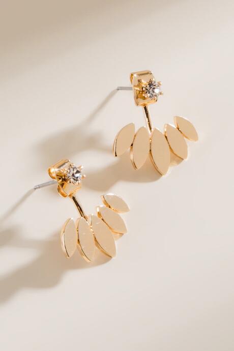 Francesca's Rebecca Leaf Ear Jackets - Gold