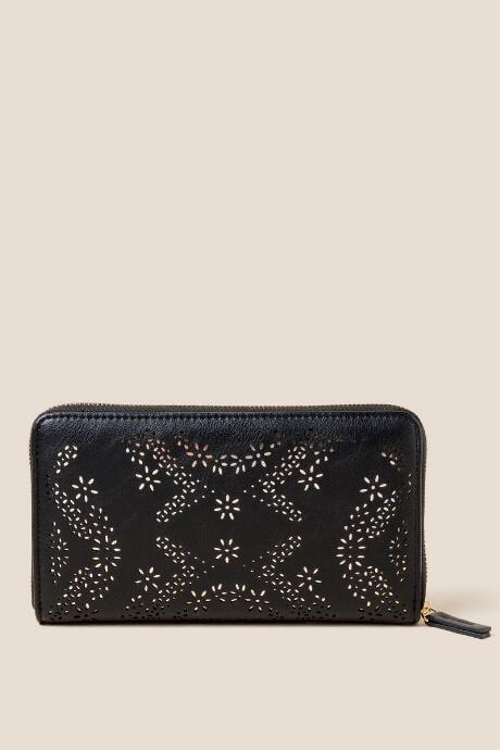 Francesca's Kathryn Zip Around Wallet - Black