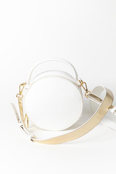 Francesca's Gina Top Handle Canteen Crossbody - White