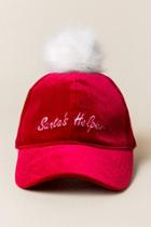 Francesca's Santa's Helper Velvet Hat - Red