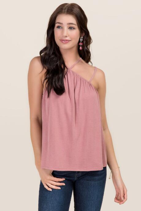 Alya Liza Strappy Neck Cupro Tank - Mauve