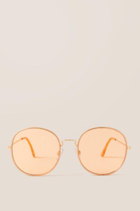 Francescas Erin Round Sunglasses In Orange - Orange