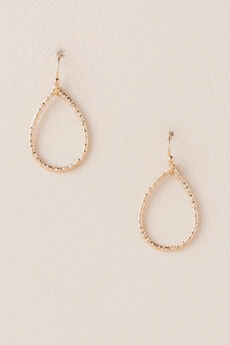 Francesca's Ailene Textured Teardrop Earring - Gold