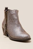 Francesca Inchess Cassidy Non Functional Zipper Ankle Boot - Taupe