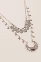 Francesca's Danielle Boho Layered Necklace - Silver