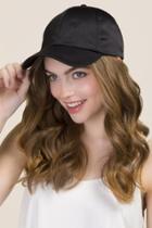 Francesca's Melanie Satin Baseball Cap - Black