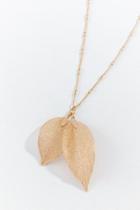 Francesca's Berkley Double Leaf Pendant Necklace - Gold