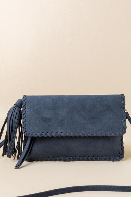 Francesca's Becca Whipstitch Clutch - Navy