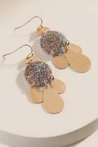 Francesca's Annabelle Glitter Drop Earrings - Multi