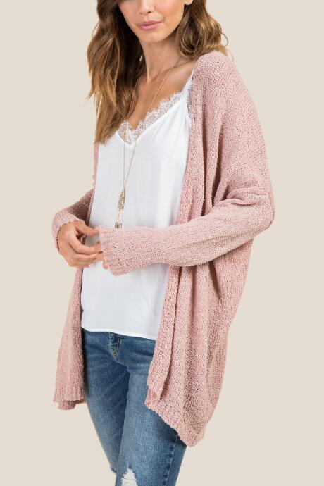 Francesca's Julia Knit Cardigan - Rose