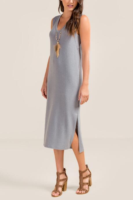 Francesca Inchess Lyla Knit Midi Dress - Heather Gray