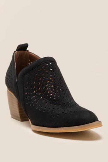 G.c. Shoes Ricky Laser Cut Ankle Boot - Black