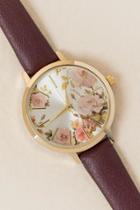 Francesca's Gloria Floral Watch - Wine