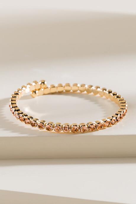 Francesca's Adriana Crystal Coil Bracelet - Taupe