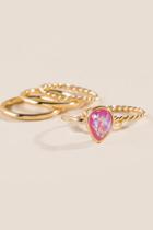 Francesca's Helen Pink Opal Ring Set - Rose