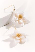 Francesca's Mia Flower Drop Earrings - Ivory