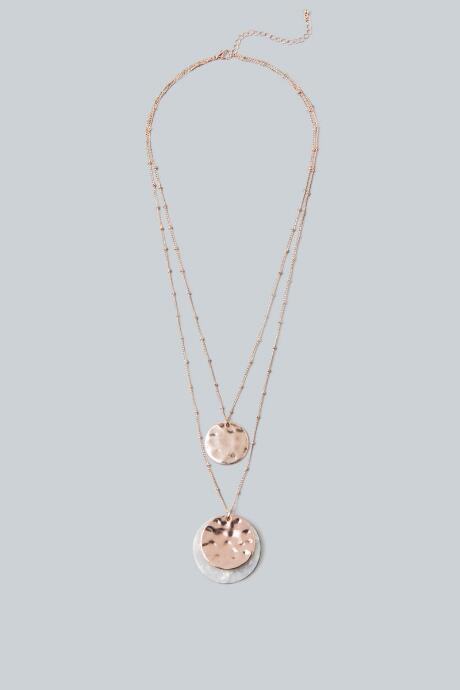 Francesca's Kathleen Layered Coin Necklace - Ivory