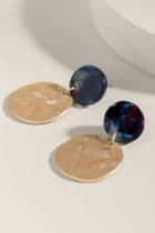 Francesca's Leana Mixed Media Circle Drop Earrings - Multi