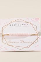 Francesca's Powerstone Rose Quartz Braided Bracelet - Pale Pink
