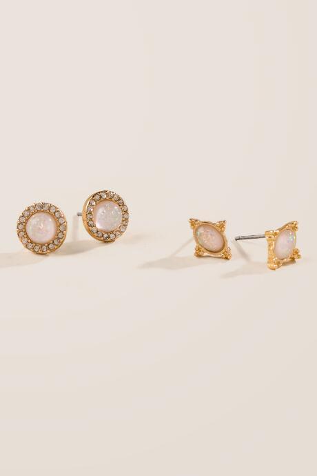 Francesca Inchess Jordan Opal Stud Set - Iridescent