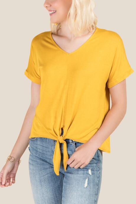 Francesca Inchess Sonya Tie Front Top - Marigold