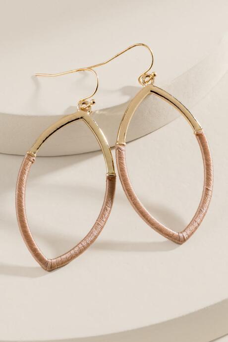 Francesca's Eliana Thread Wrapped Teardrop Earrings - Taupe