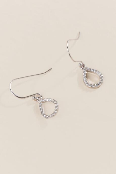 Francesca's Harper Pave Teardrop Earrings - Silver