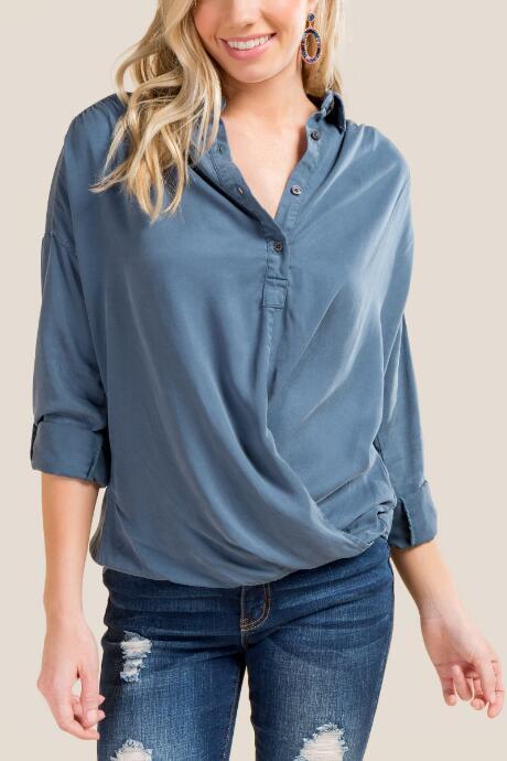 Francesca Inchess Rhys Surplus Collar Blouse - Dark Teal