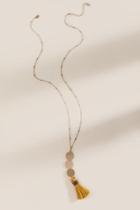 Francesca's Juliana Tasseled Coin Pendant Necklace - Marigold
