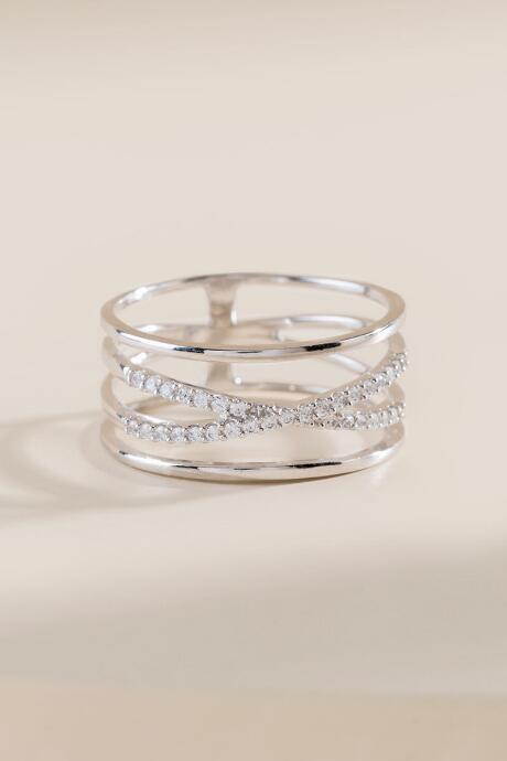 Francesca's Gwenyth Cubic Zirconia Ring - Silver