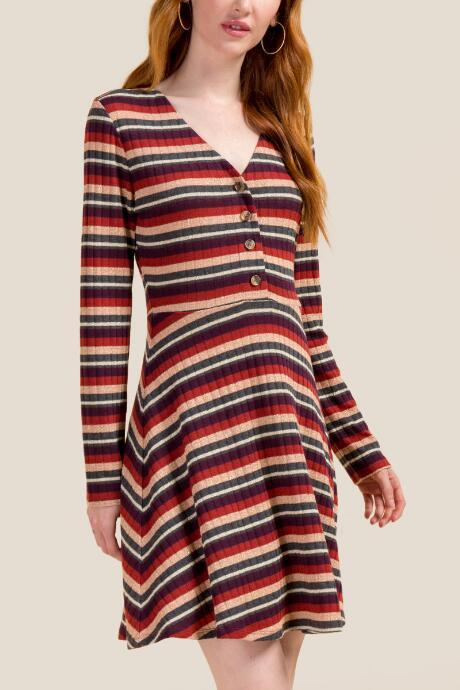 Francesca's Morgan Button Front Dress - Cinnamon