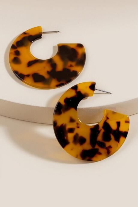 Francesca's Sadie Tortoise Resin Earrings - Amber