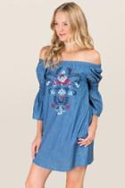 Blue Rain Adrienne Embroidered Shift Dress - Lite