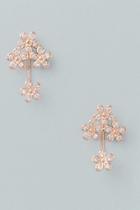 Francesca's Alia Cubic Zirconia Flower Earring Jacket - Rose/gold