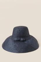 Francescas Addison Raffia Straw Hat In Black - Black