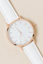 Francesca's Ashlynn Brushed Marble Watch - White