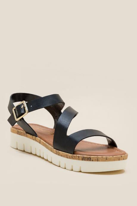 Francesca Inchess Indigo Rd Flatform Sandal - Black