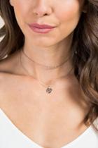 Francesca's Lynne Double Layered Choker In Silver - Silver