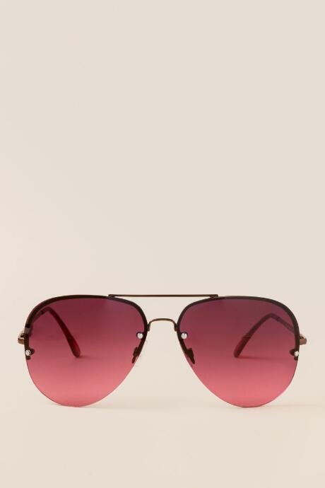Francesca's Sky Aviator Sunglasses - Burgundy