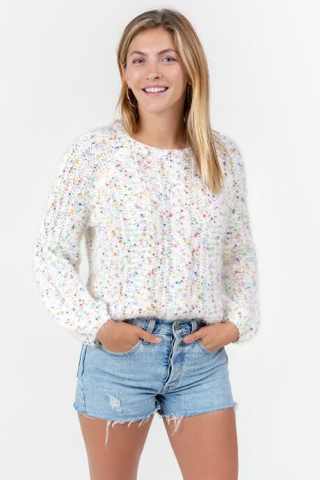 Francesca's Stevie Confetti Sweater - Ivory