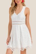 Francesca Inchess Sidney Scallop Trim Lace A-line Dress - White