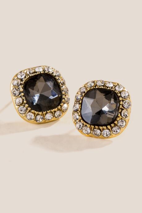 Francesca Inchess Francisca Crystal Studs In Black - Black