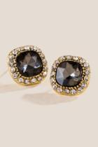 Francesca Inchess Francisca Crystal Studs In Black - Black