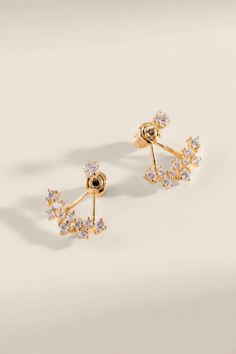 Francesca's Lily Cz Cluster Ear Jackets - Crystal