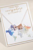 Francesca's World Map Pendant Necklace - Rose/gold