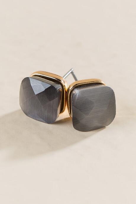 Francesca Inchess Lexi Cushion Cut Studs - Black