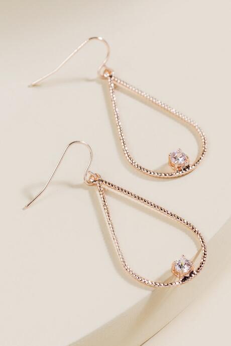 Francesca's Aitana Cz Teardrop Earrings - Rose/gold