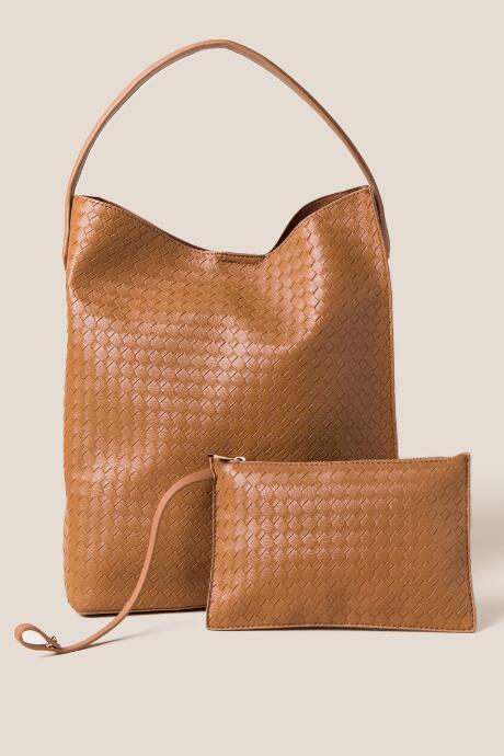 Francesca Inchess Patrice Woven Hobo In Camel - Tan